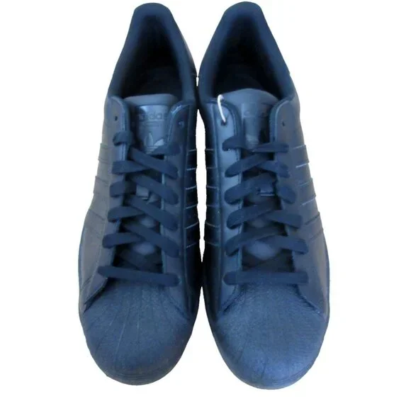 Adidas Men's Superstar Leather Shoes Core Triple Black Sizes NIB EG4957 - Picture 3 of 5